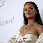 Singer Rihanna poses at the second annual Diamond Ball fundraising event in Santa Monica