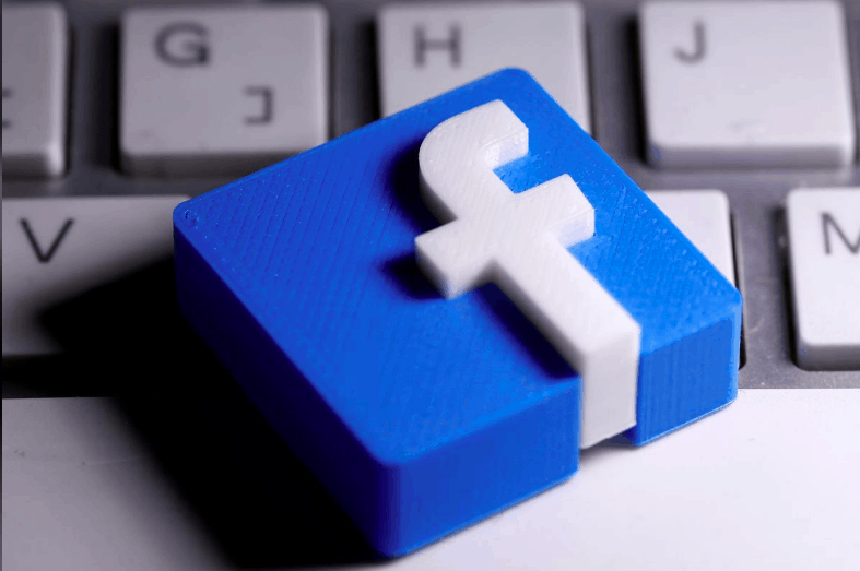 A 3D-printed Facebook logo