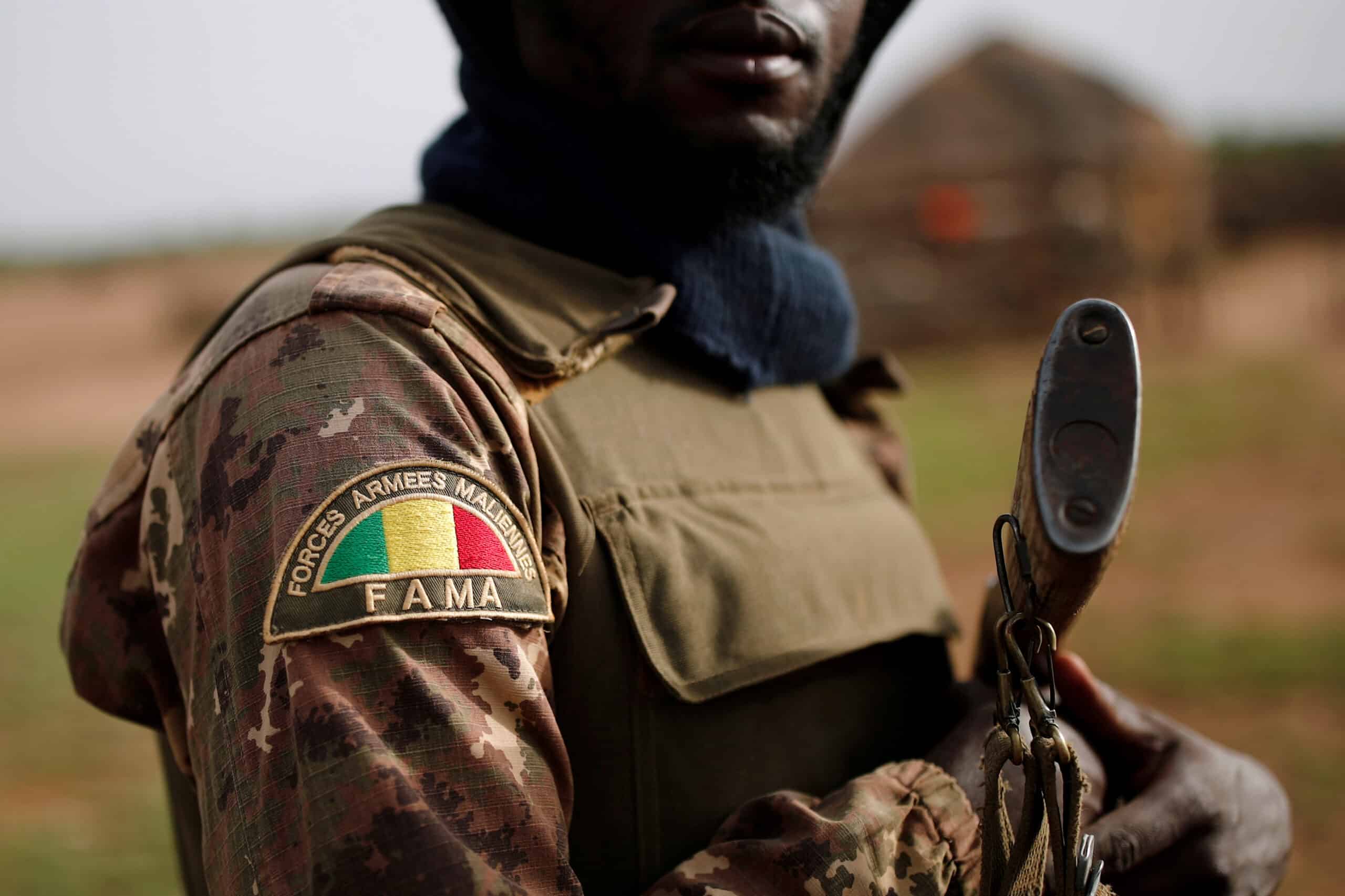 A Malian army soldier (FAMa) during Operation Barkhane in Ndaki, Mali, July 29, 2019.
© REUTERS/Benoit Tessier