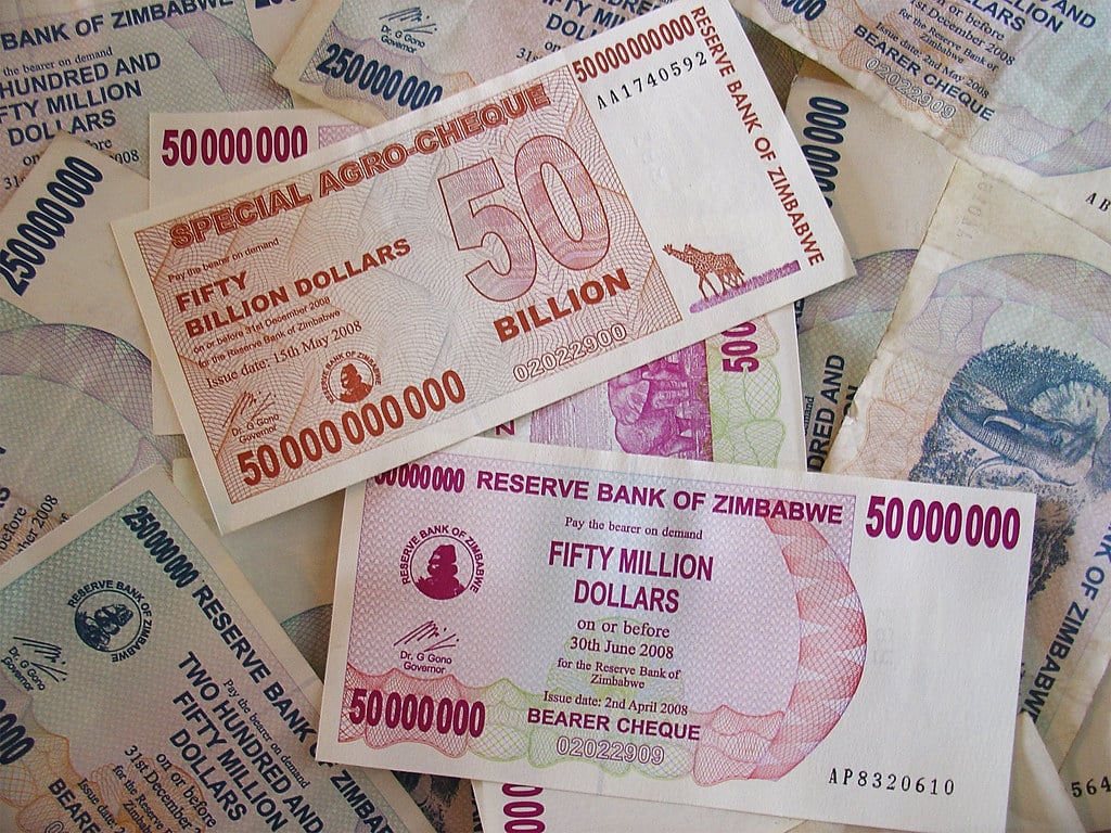 Zimbabwean fifty million dollar bill