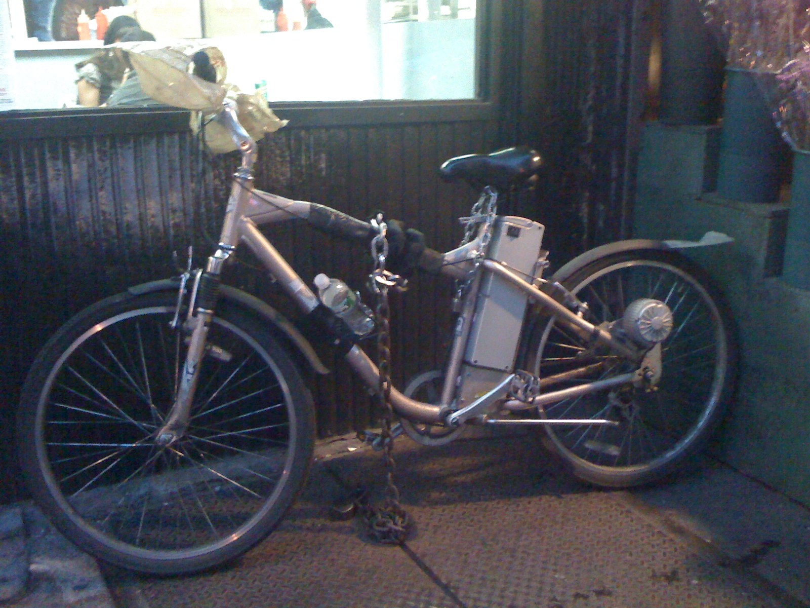 Bicycle used by a restaurant deliveryman in NYC