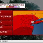 The New York City area is at risk of severe weather with destructive winds, severe hail, and the potential for flash floods.