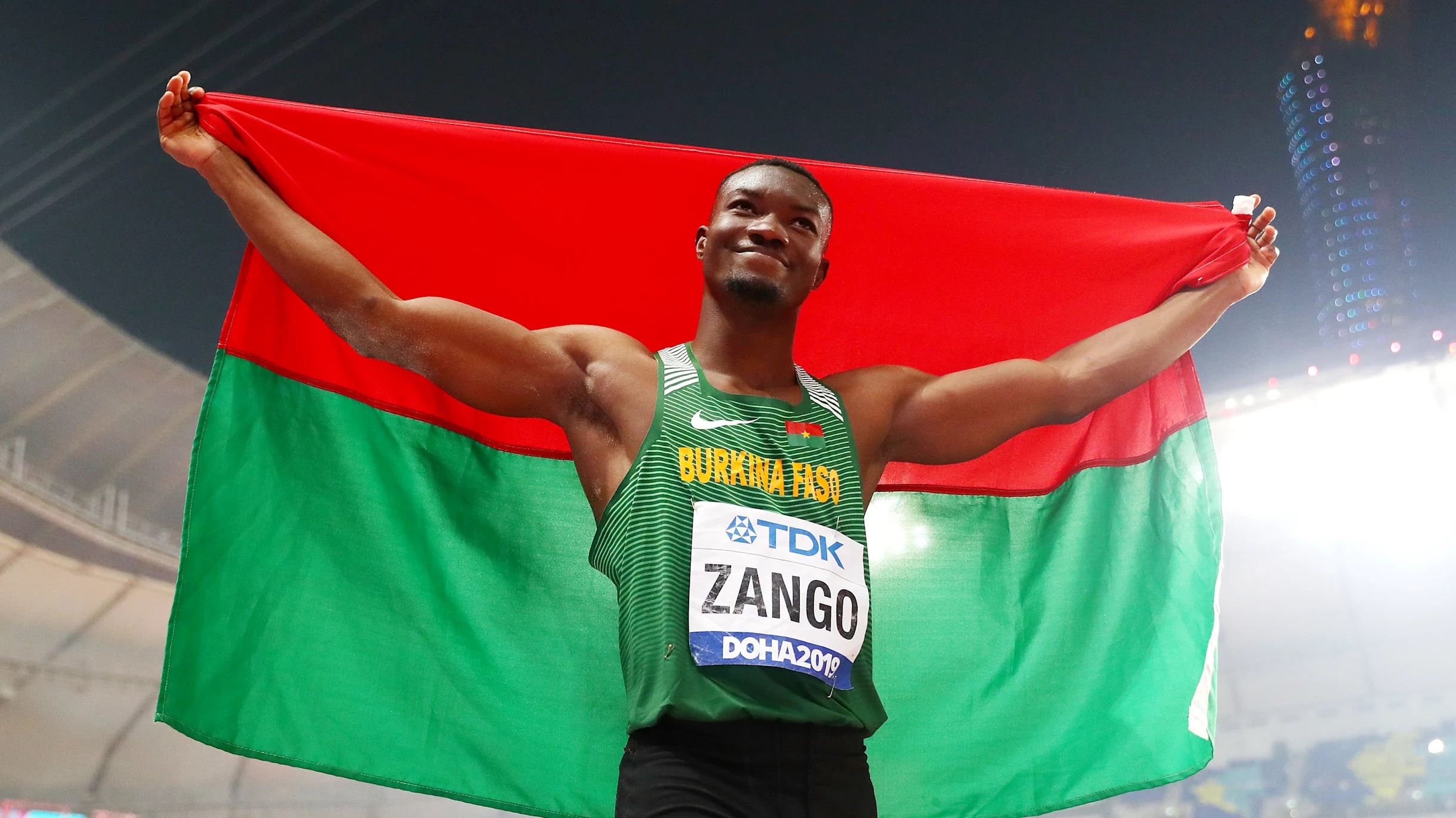 Hugues Fabrice Zango won the gold medal in the triple jump in Budapest