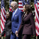 President Joe Biden, accompanied by Vice President Kamala Harris and Judge Ketanji Brown Jackson