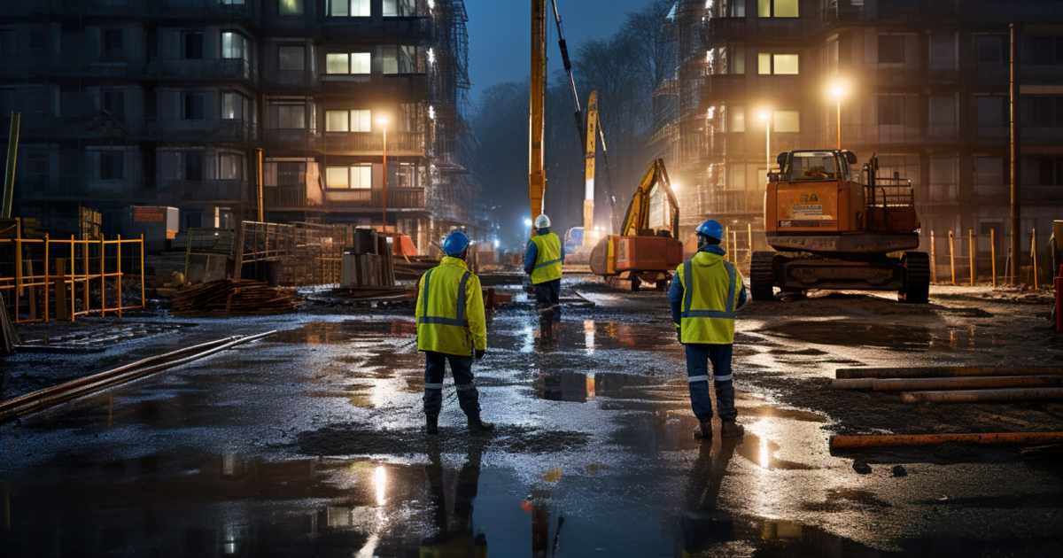 Extra precautions for night construction workers