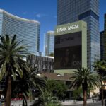 An exterior view of Park MGM hotel and casino