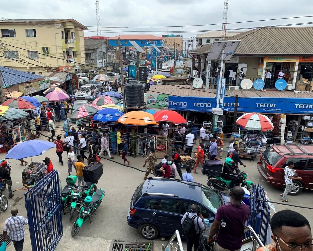 The "Computer Village" is pictured in the Ikeja district in Nigeria's commercial capital Lagos, Nigeria August 31, 2020. Picture taken August 31, 2020. REUTERS/Temilade Adelaja/File Photo