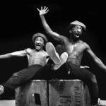 Performers Percy Mtwa, left, and Mbongeni Ngema in a scene from “Woza Albert” at the Market Theatre in Johannesburg, South Africa, in 1981.