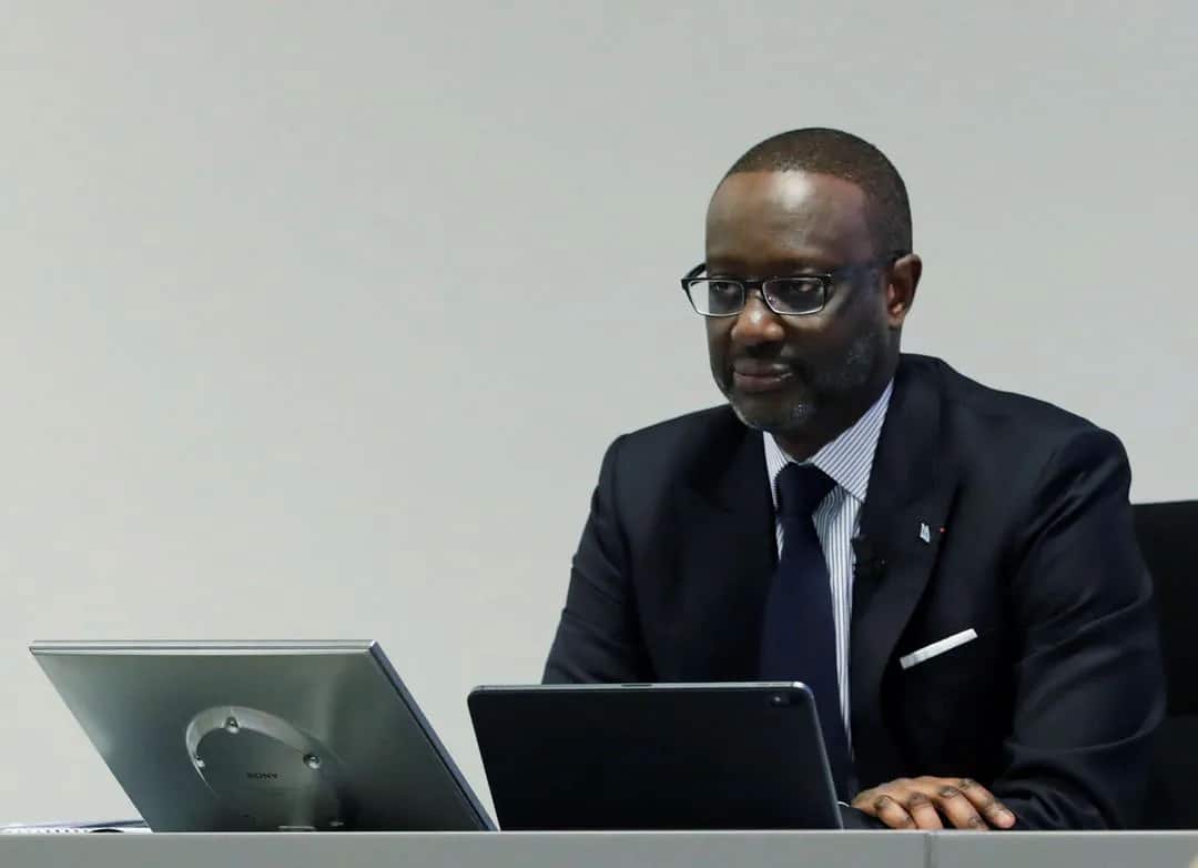 Outgoing CEO Tidjane Thiam of Swiss bank Credit Suisse attends the annual news conference to present the results for 2019 in Zurich, Switzerland February 13, 2020. REUTERS/Arnd Wiegmann/ File Photo