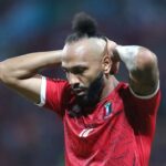 Equatorial Guinea's Emilio Nsue reacts