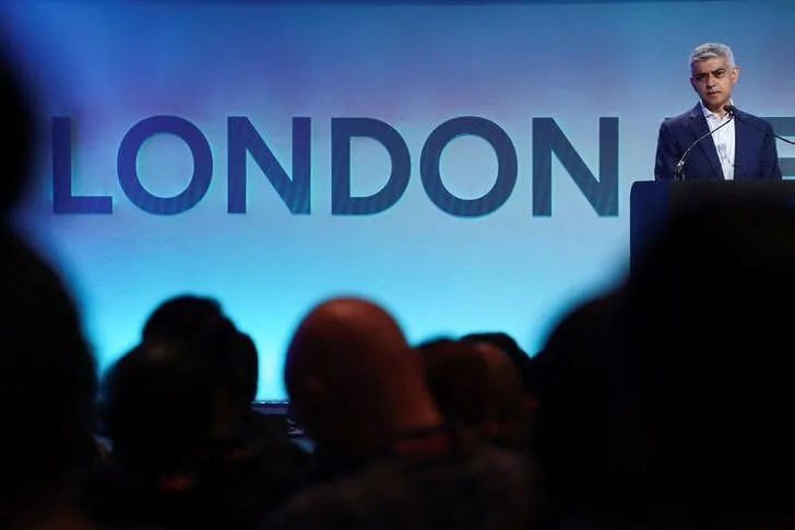 Mayor of London Sadiq Khan speaks at the London Tech Week in London, Britain, June 12, 2023. REUTERS/Toby Melville/files
