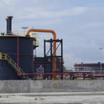 A view of oil installations at the Dangote refinery during the opening ceremony in Lagos, Nigeria, Monday, May 22, 2023.