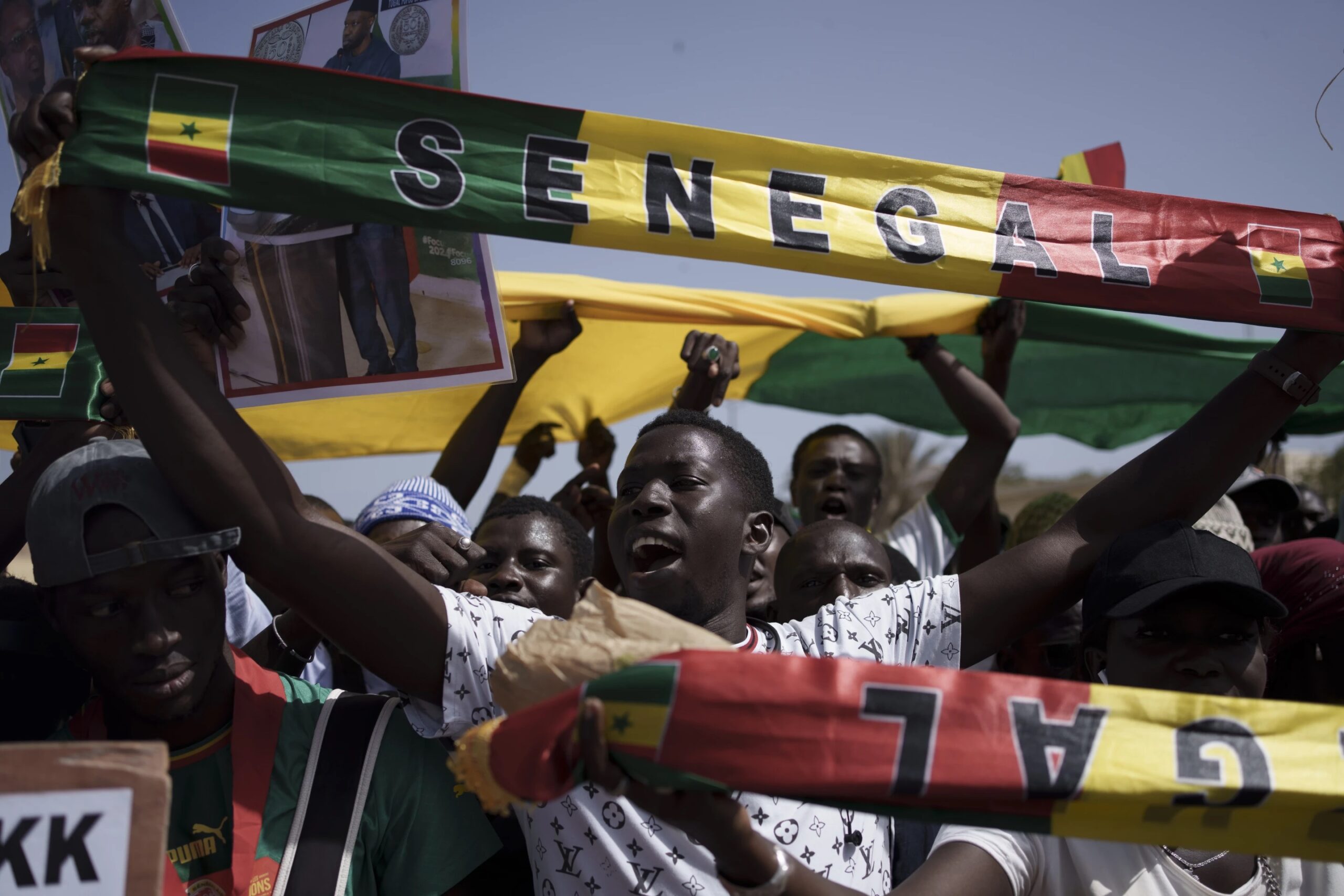 People shout slogans during a protest against the possibility of President Macky Sall to run for a third term in the presidential elections next year in Dakar, Senegal, Friday, May 12, 2023. West Africa’s regional bloc on Sunday, Feb. 4, 2024 called for dialogue to resolve the political crisis in Senegal as opposition leaders rejected the decision by the country’s leader to postpone the Feb. 25 presidential election over an electoral dispute between parliament and the judiciary. (AP Photo/Leo Correa, File)