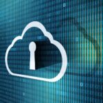 This image illustrates the concept of data privacy, with a keyhole in the middle of a cloud