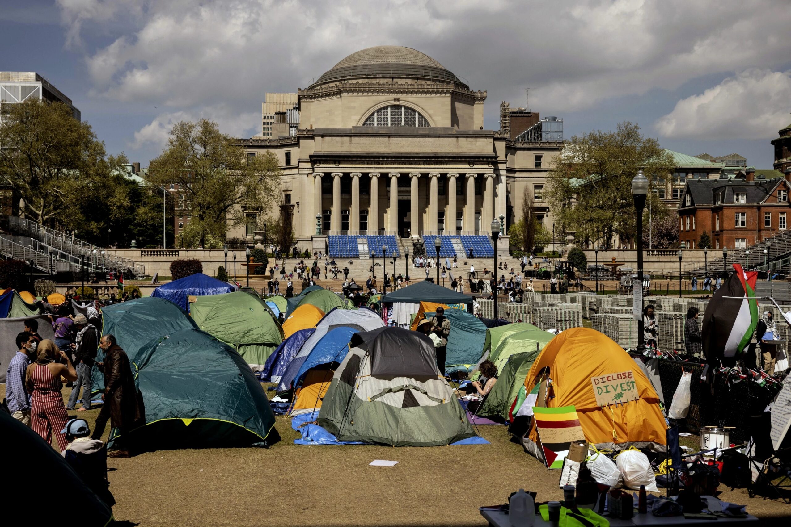 Pro-Palestinian demonstration encampment is seen at the Columbia University