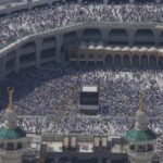 Muslim pilgrims circumambulate the Kaaba, the cubic building at the Grand Mosque, during the annual Hajj pilgrimage in Mecca, Saudi Arabia