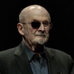 Salman Rushdie poses for a portrait to promote his book “Knife: Meditations After an Attempted Murder”, at the Deutsches Theater in Berlin, Germany, May 16, 2024.