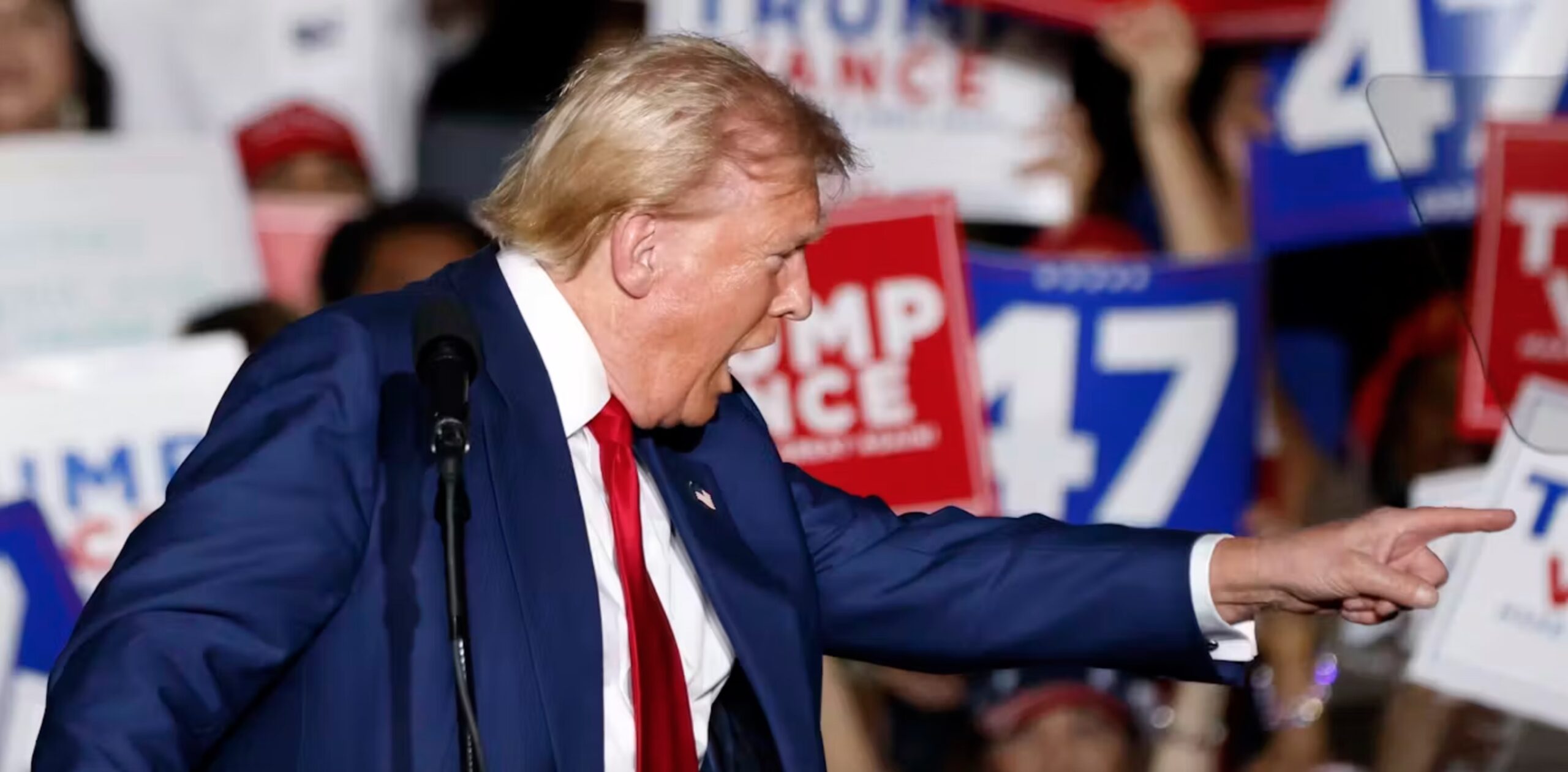 Former US president, Donald Trump, speaks at a campaign rally in Las Vegas on September 13.
