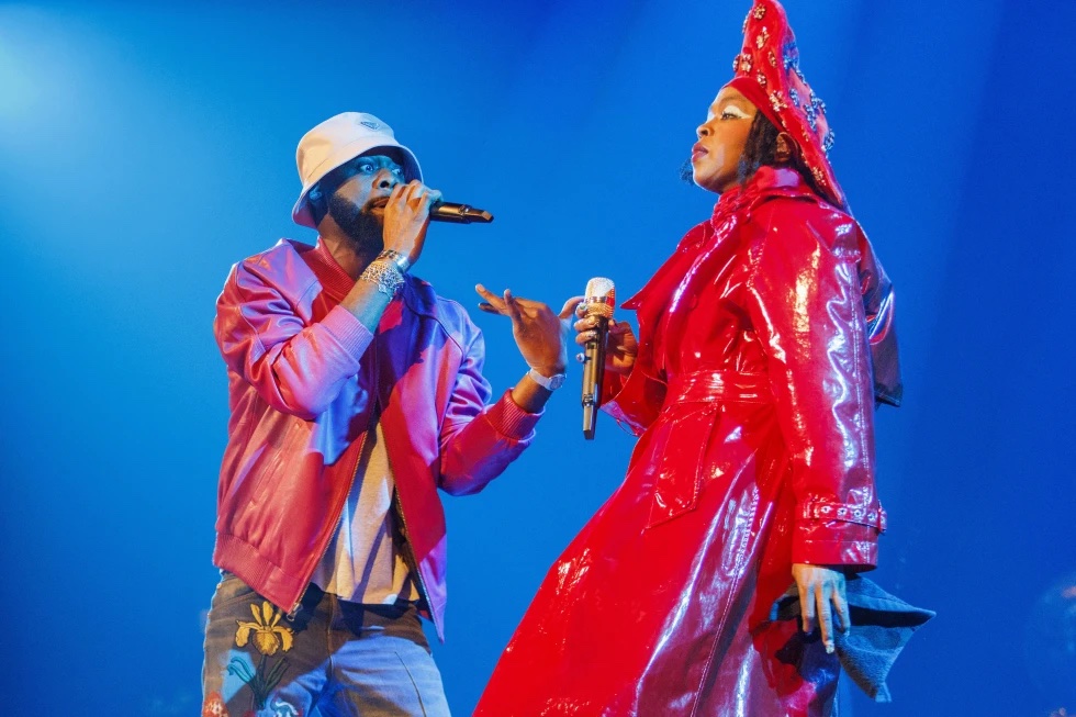 Prakazrel “Pras” Michel, left, and Lauryn Hill, of the Fugees, perform during the 25th anniversary tour for “The Miseducation of Lauryn Hill’ in Inglewood, Calif., on Nov. 5, 2023.