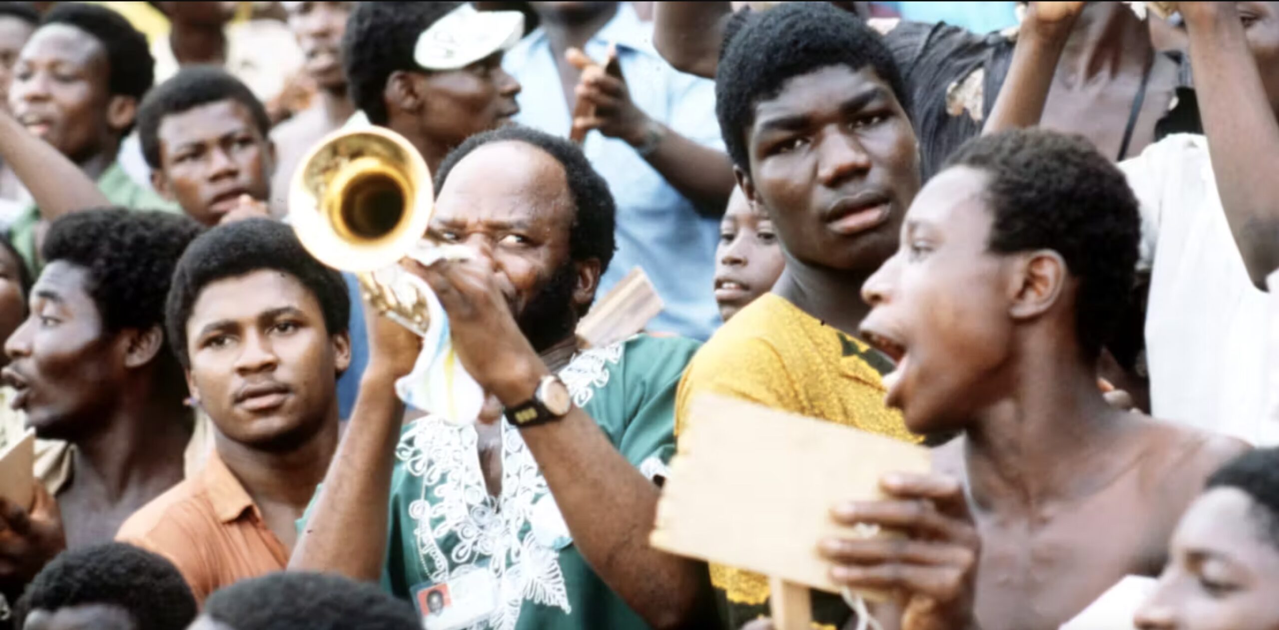 Nigerian football fans in the late 1970s.