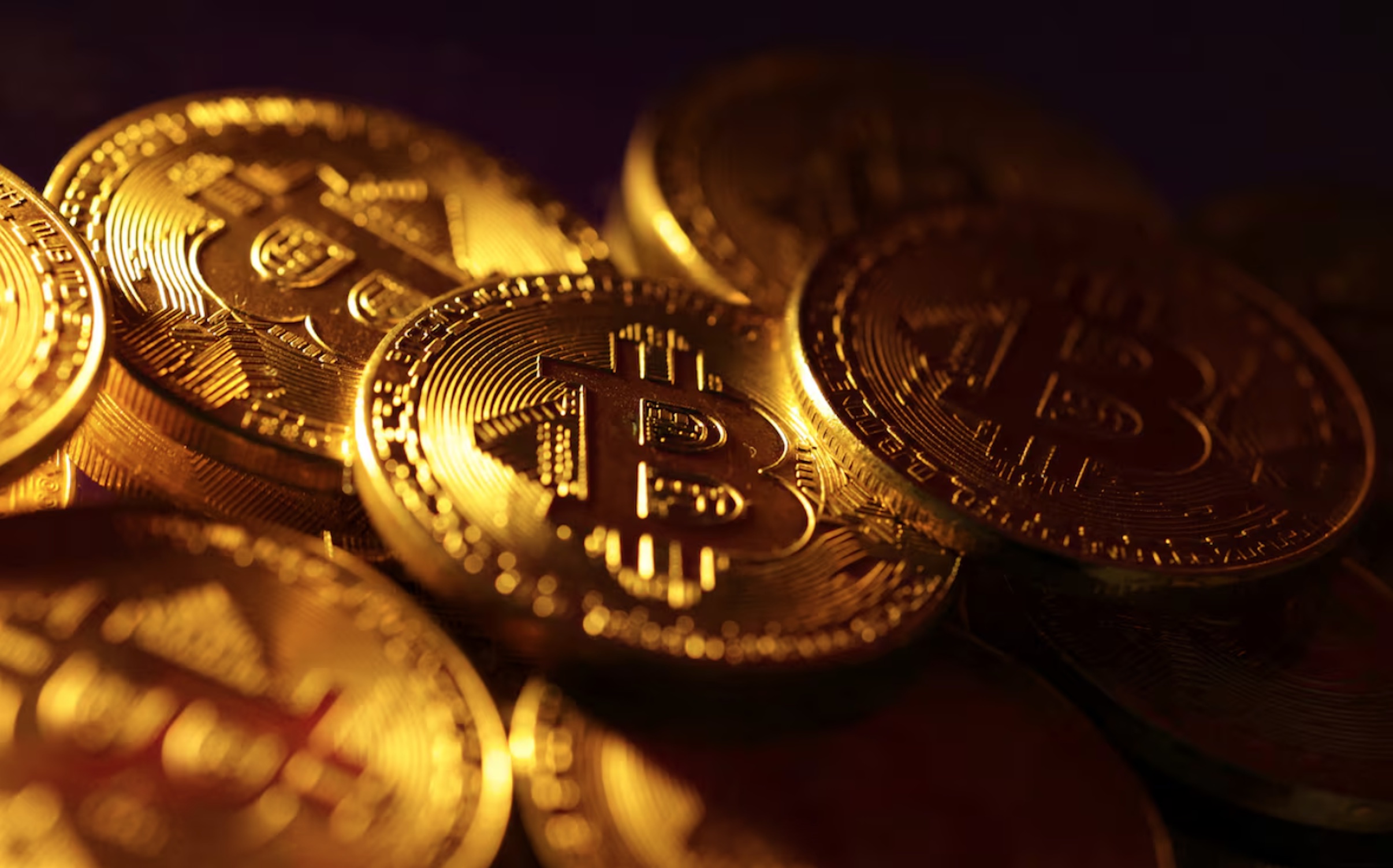 Physical representations of the bitcoin cryptocurrency are seen in this illustration taken October 24, 2023.