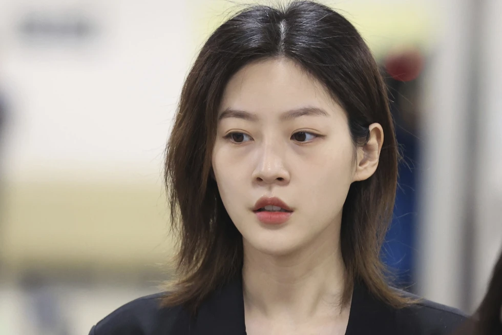 South Korean actor Kim Sae-ron arrives at the Seoul Central District Court in Seoul, South Korea, Wednesday, April 5, 2023.