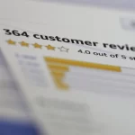 Online customer reviews for a product are displayed on a computer on April 17, 2019 in New York.