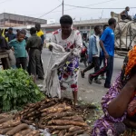 Tantine Nsimire sells vegetables in Goma