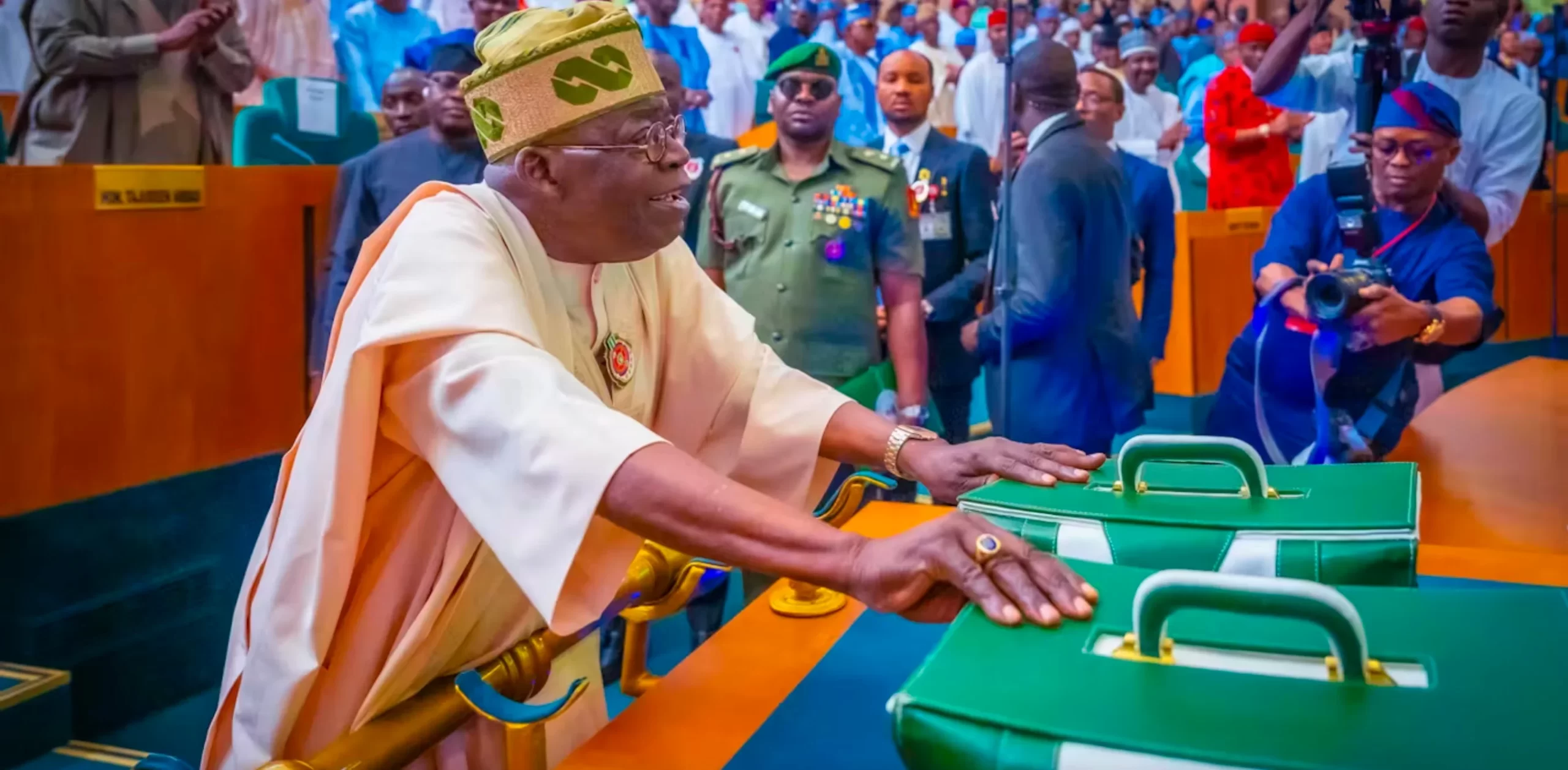 Nigeria’s President Bola Tinubu presenting the 2025 budget to the National Assembly. State House Press