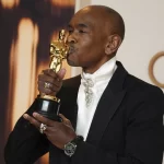 Paul Tazewell, winner of the award for best costume design for “Wicked,” poses in the press room at the Oscars on Sunday, March 2, 2025, at the Dolby Theatre in Los Angeles.