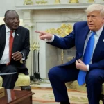 U.S president Donald Trump and the President of South Africa Cyril Ramaphosa.