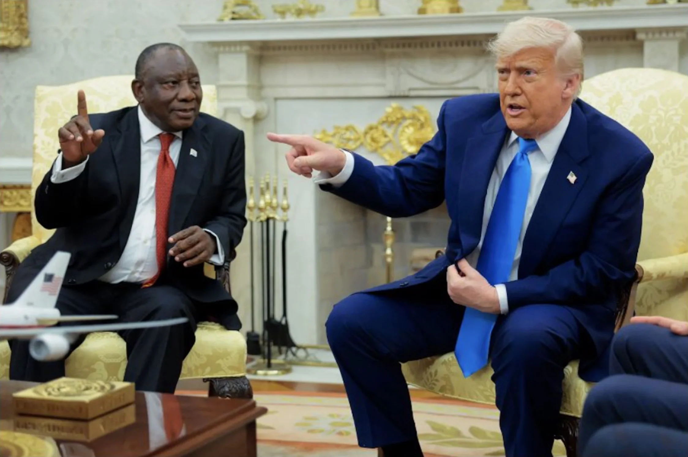 U.S president Donald Trump and the President of South Africa Cyril Ramaphosa.