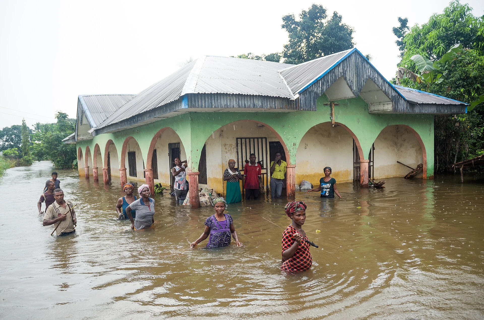 Surviving the flood at Ahoada in Rivers state Nigeria. 