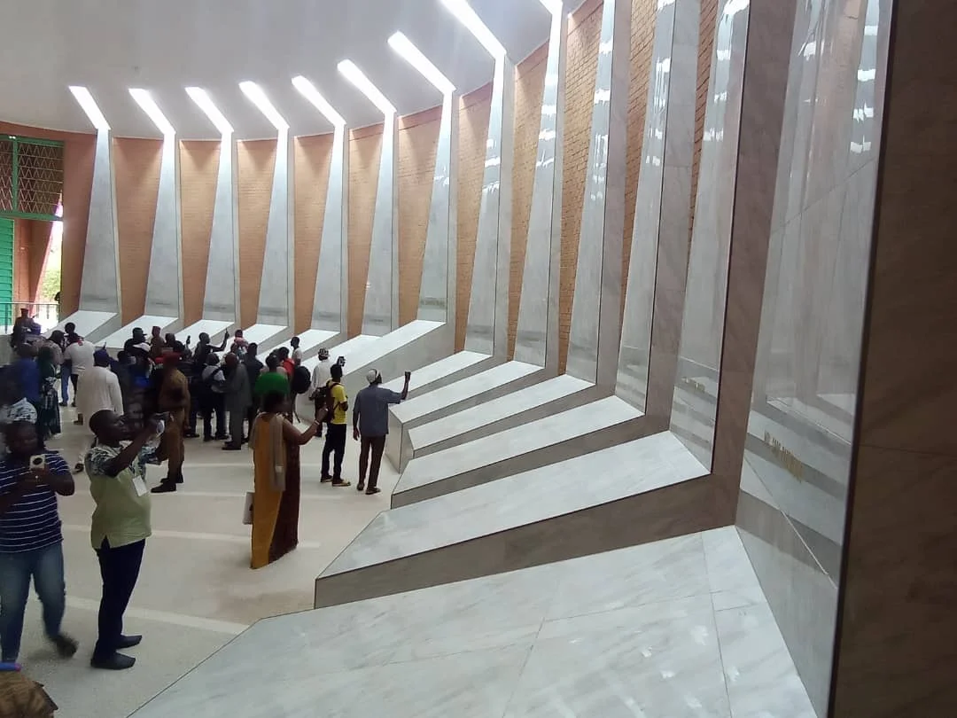 The graves of Captain Thomas Sankara and his twelve comrades assassinated in 1987 inside the mausoleum.