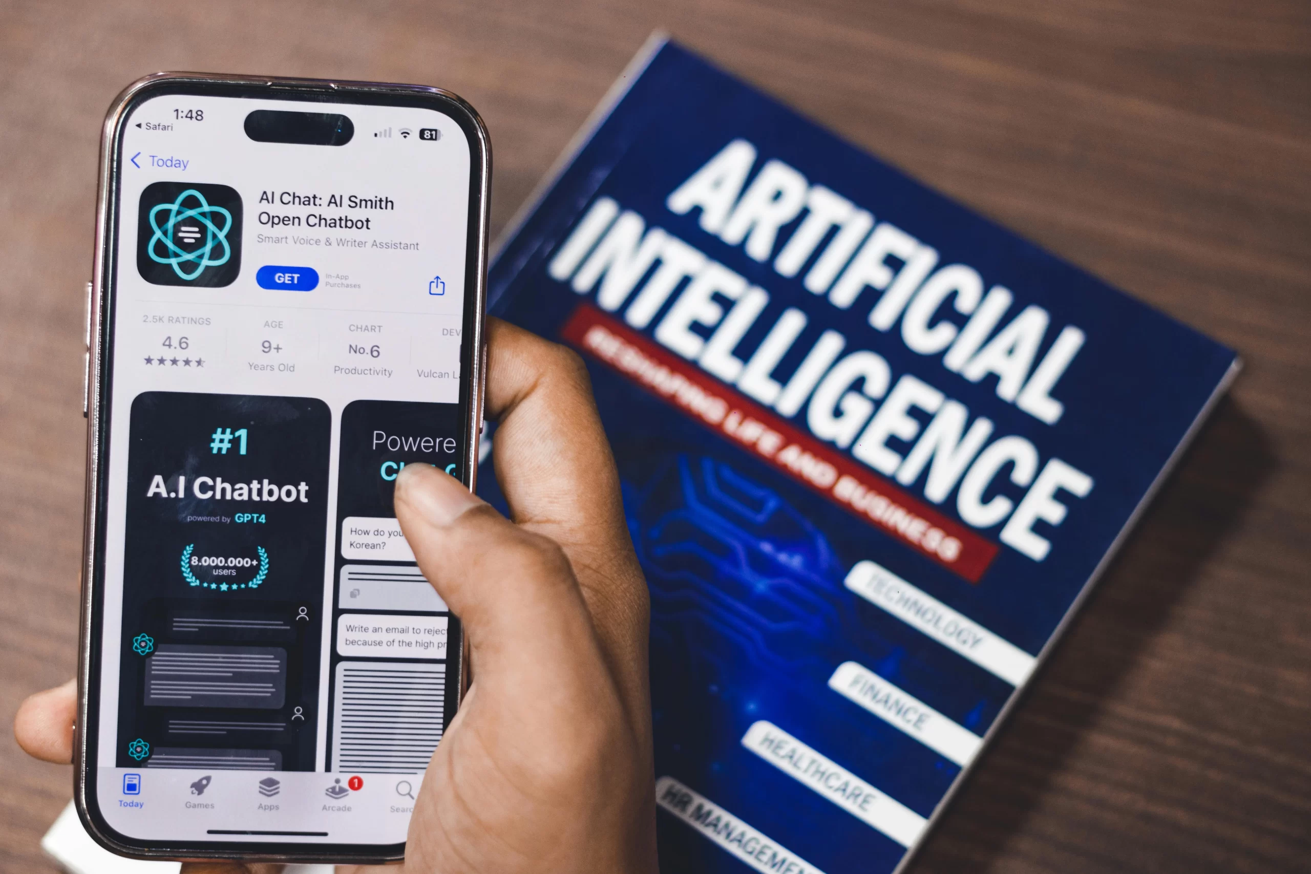 Chatbot is seen on the website of openai on a apple smartphone.
