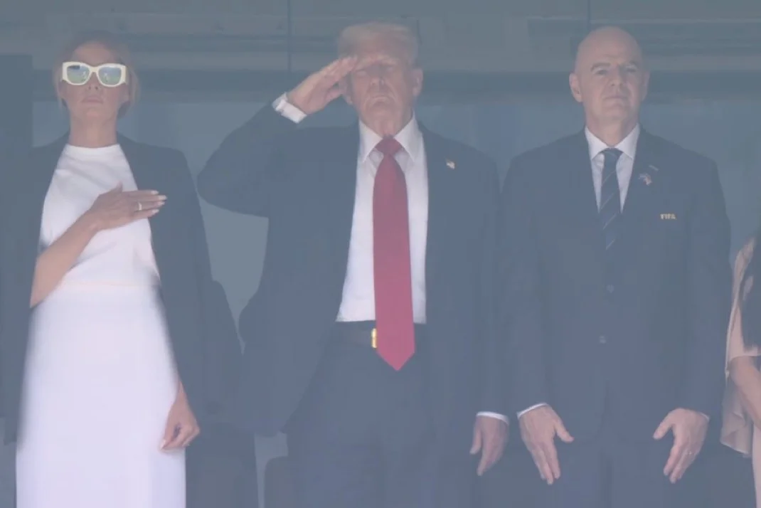 Donald Trump Attends FIFA Club World Cup Final at MetLife Stadium.