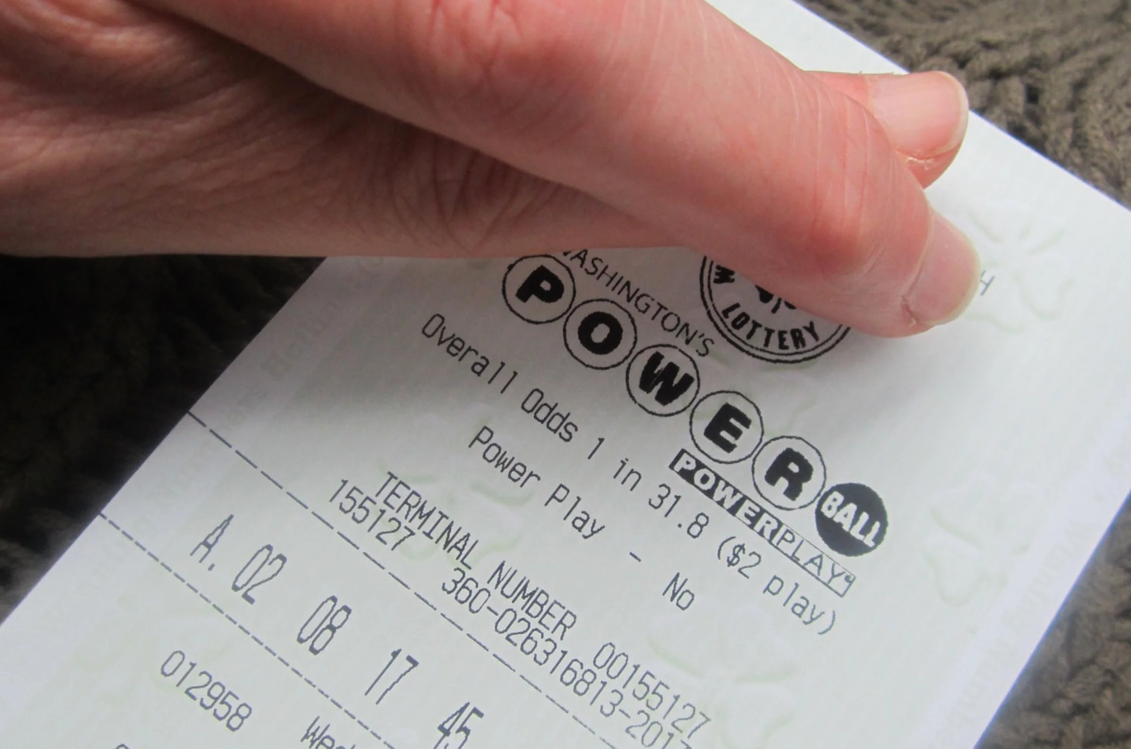 Poweball ticket.
