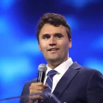 Charlie Kirk speaking with attendees at the 2023 Turning Point Action Conference at the Palm Beach County Convention Center in West Palm Beach, Florida.