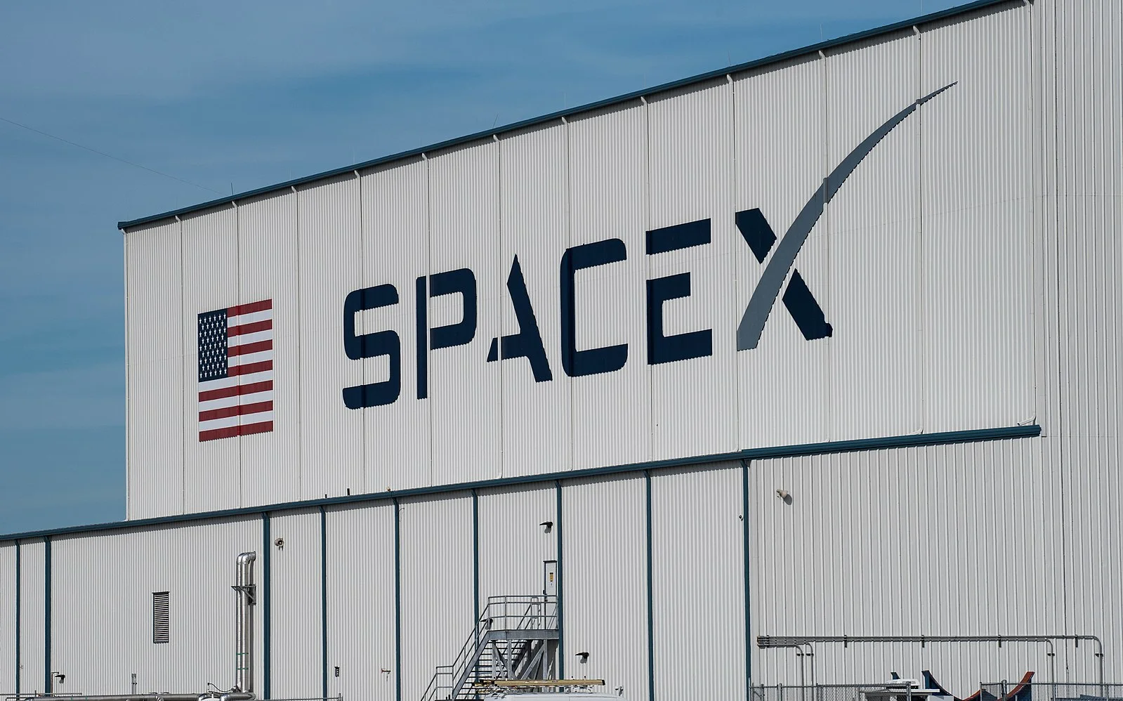 The SpaceX Hangar near launch pad 39-A at Kennedy Space Center.