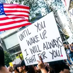 People protesting in New York.