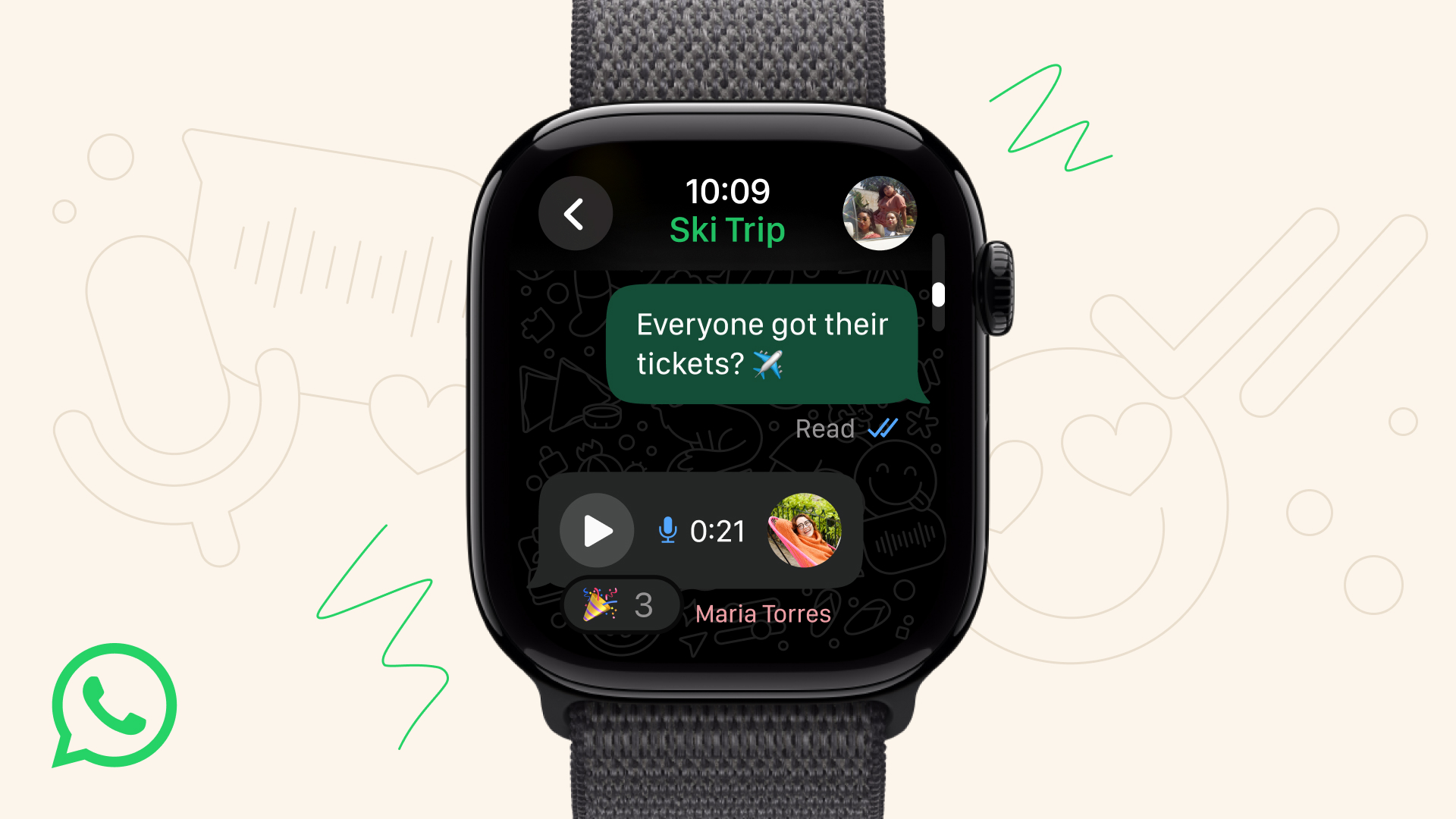 WhatsApp for Apple Watch.