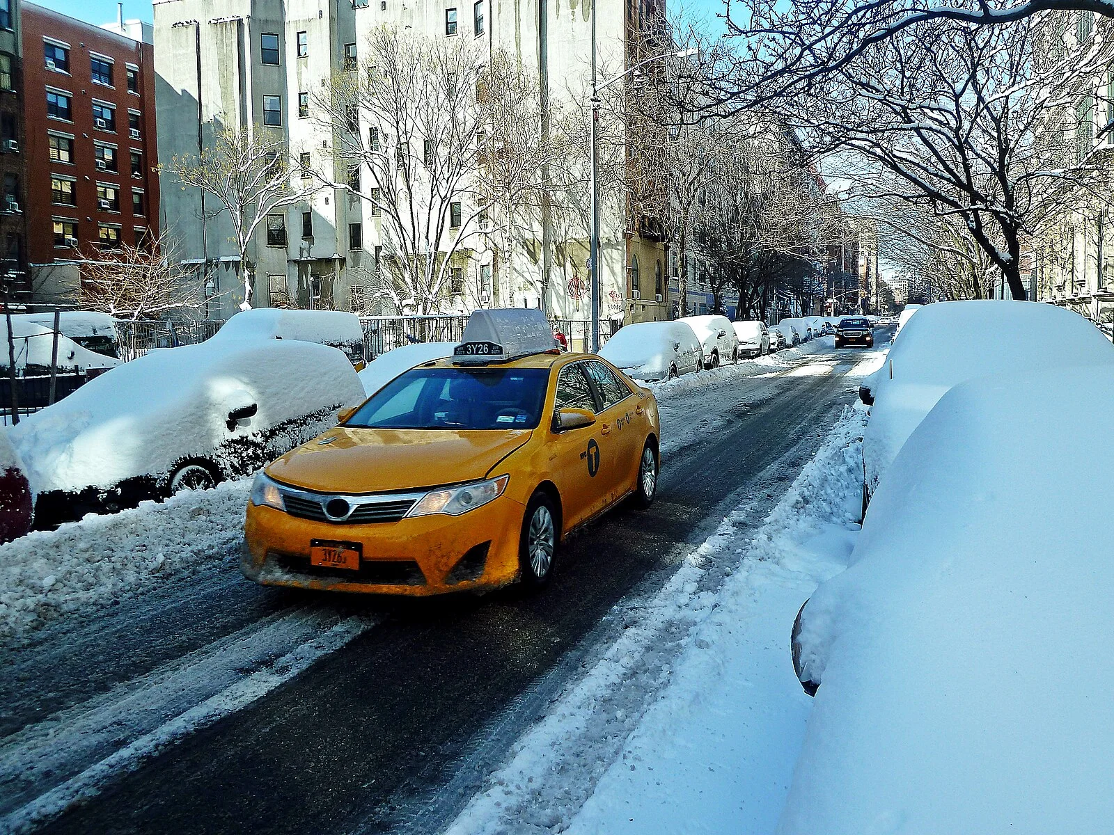 East 4th Street in Manhattan's East Village on the Saturday morning after the blizzard.
