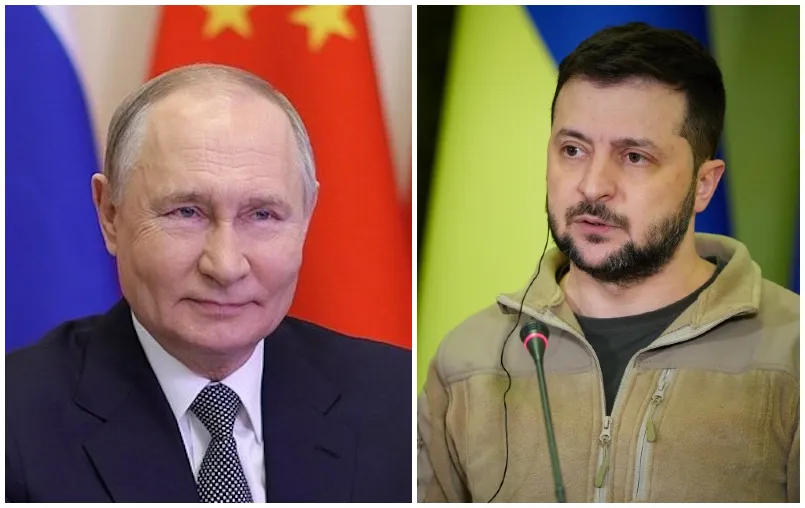 President of Russia Vladimir Putin and the President of Ukraine Volodymyr Zelenskyy.