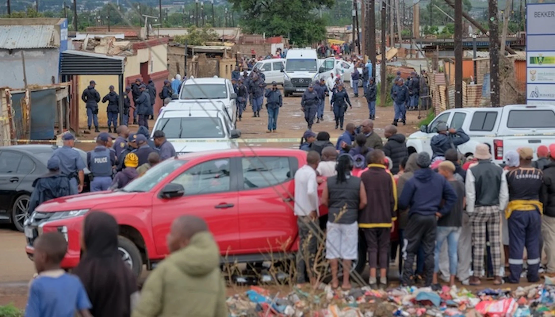 At least 9 killed and 10 injured in a tavern shooting in Bekkersdal township, near Johannesburg, South Africa.