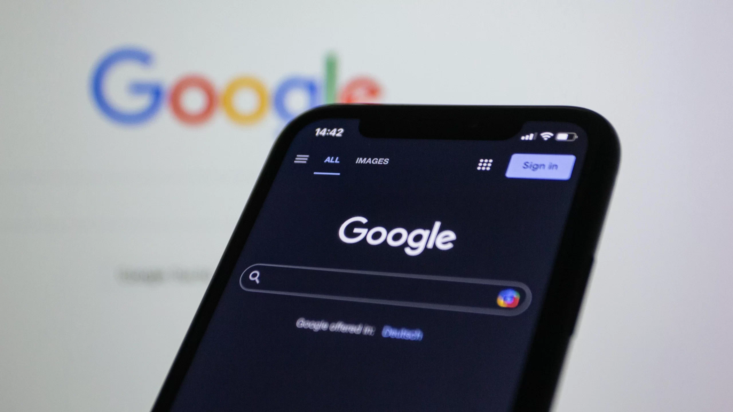 Google search displayed on a smartphone.