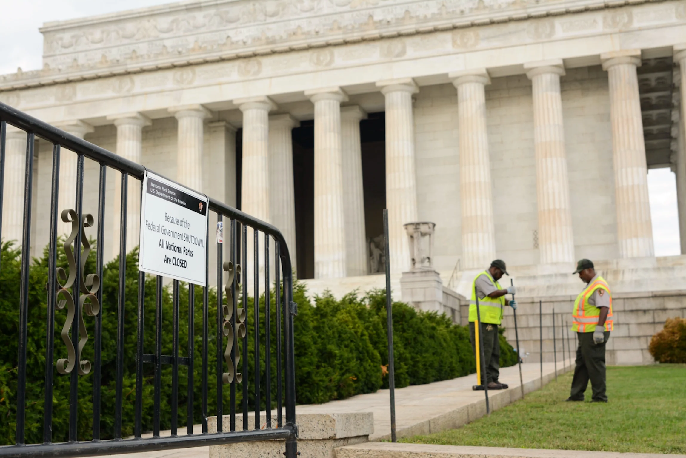 Lincoln Memorial, Federal Government shutdown, October 1, 2013. Scott Kirkwood/NPCA.