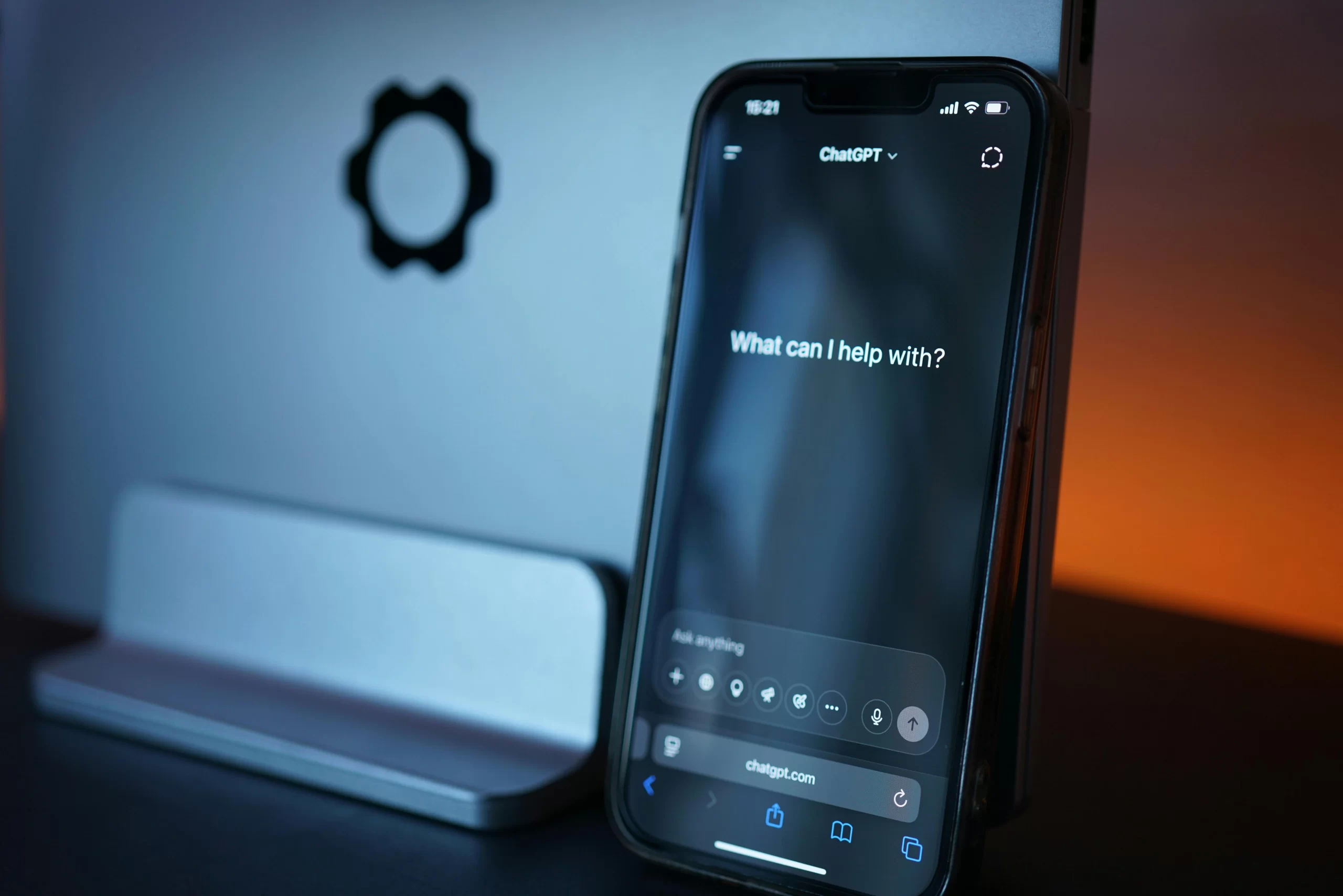 Smartphone displaying ai chat interface.