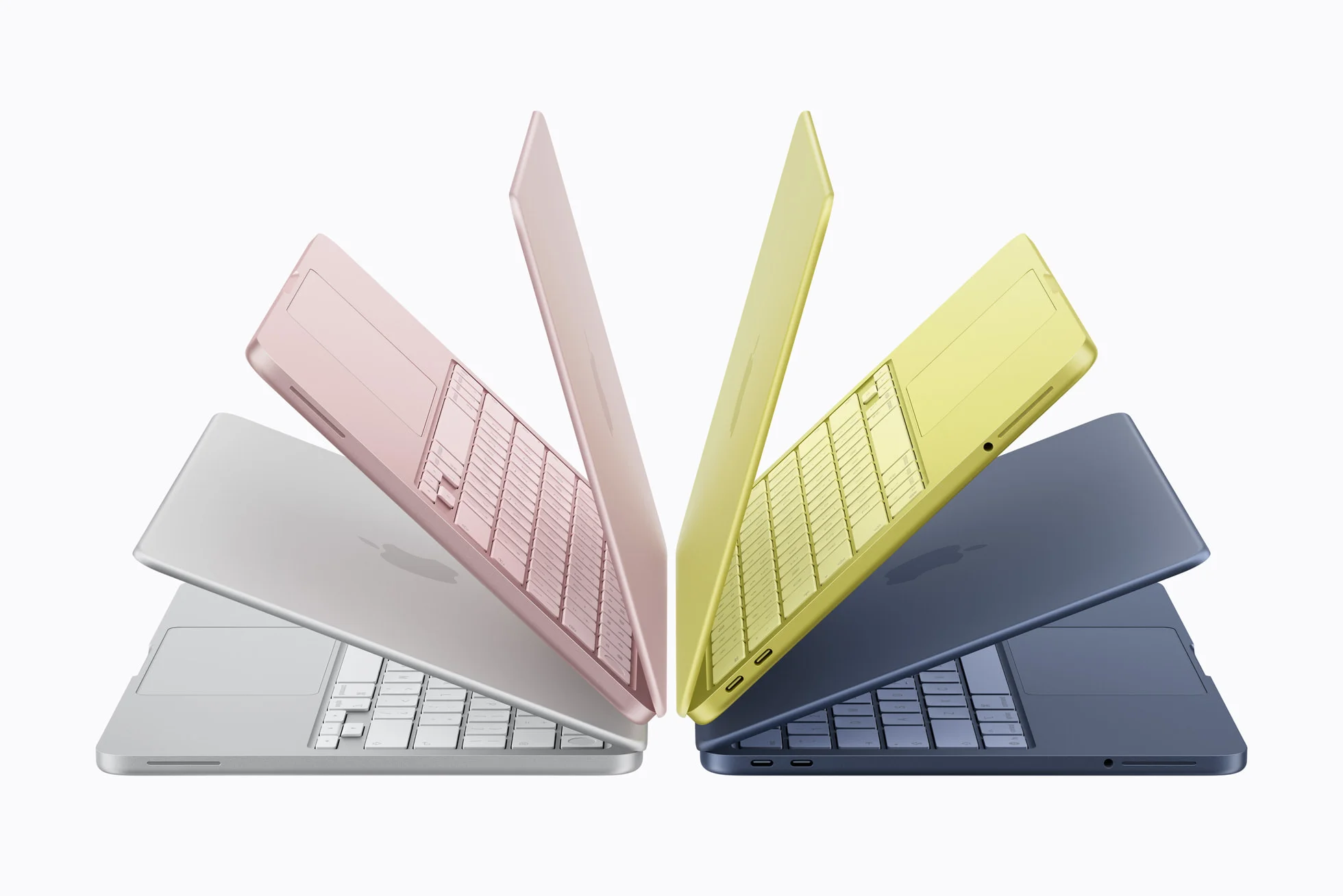 MacBook Neo comes in four beautiful colors — silver, blush, citrus, and indigo.