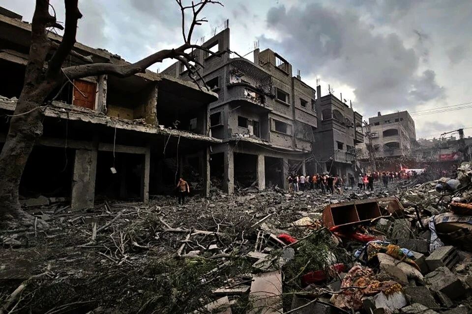 Destruction in Gaza Strip during 2023 War.