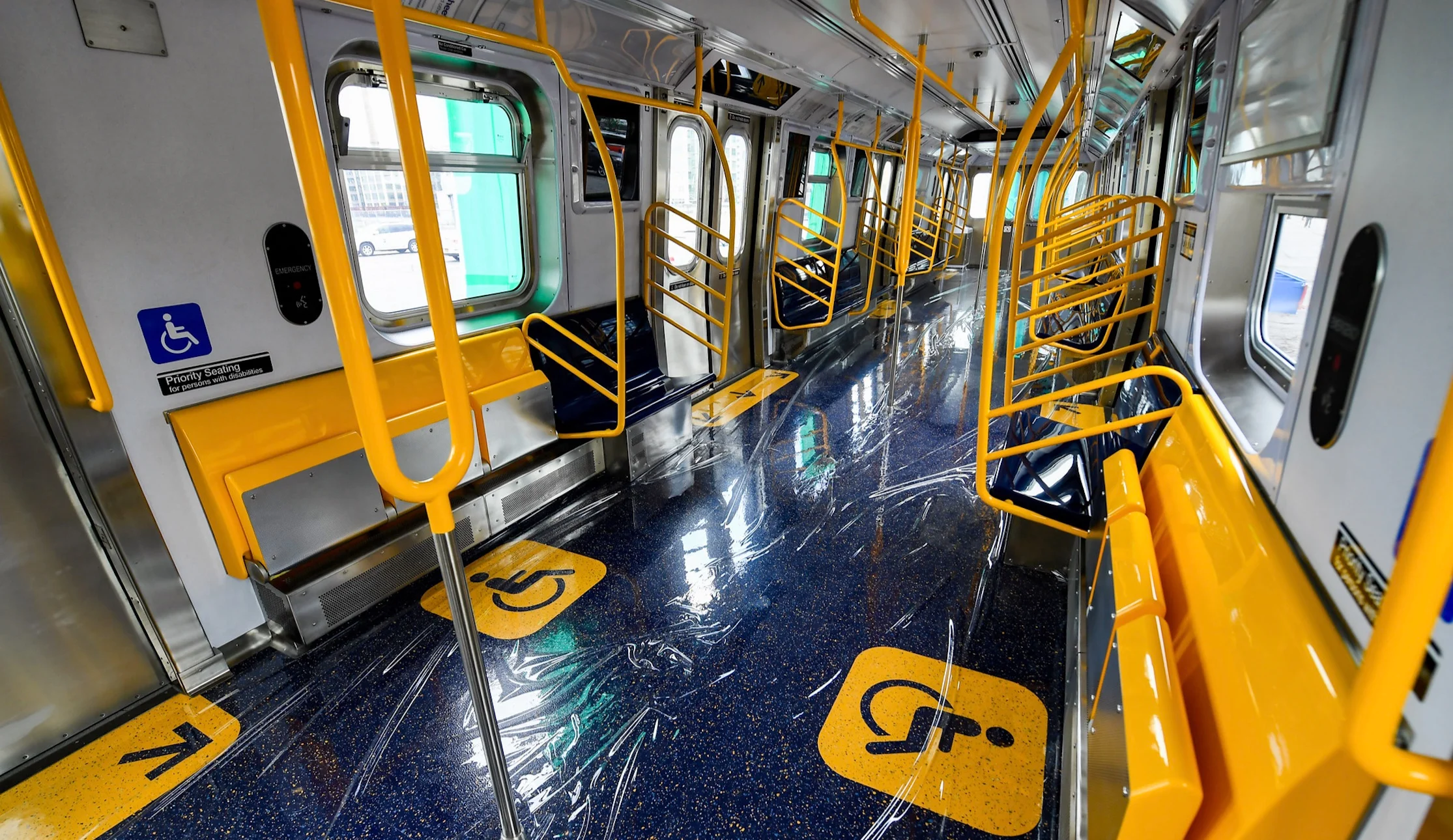 MTA New York City Transit unveils the first of five new R-211 subway cars at the South Brooklyn Interchange Yard on Thu., July 1, 2021.